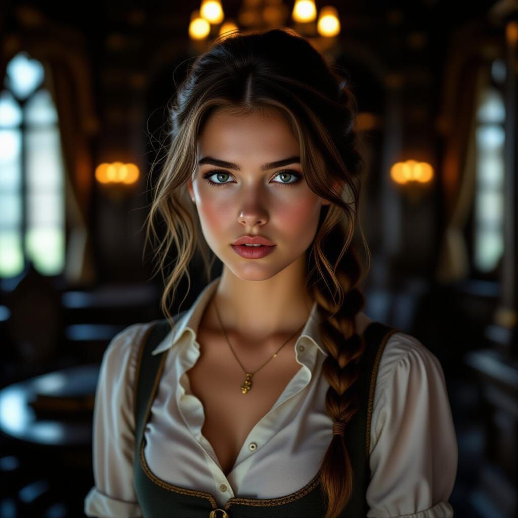 Defiant Robber's Daughter in Moody Cinematic Portrait