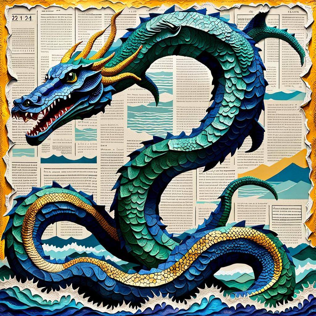 Pop Art Paper Mache Sea Serpent Pattern