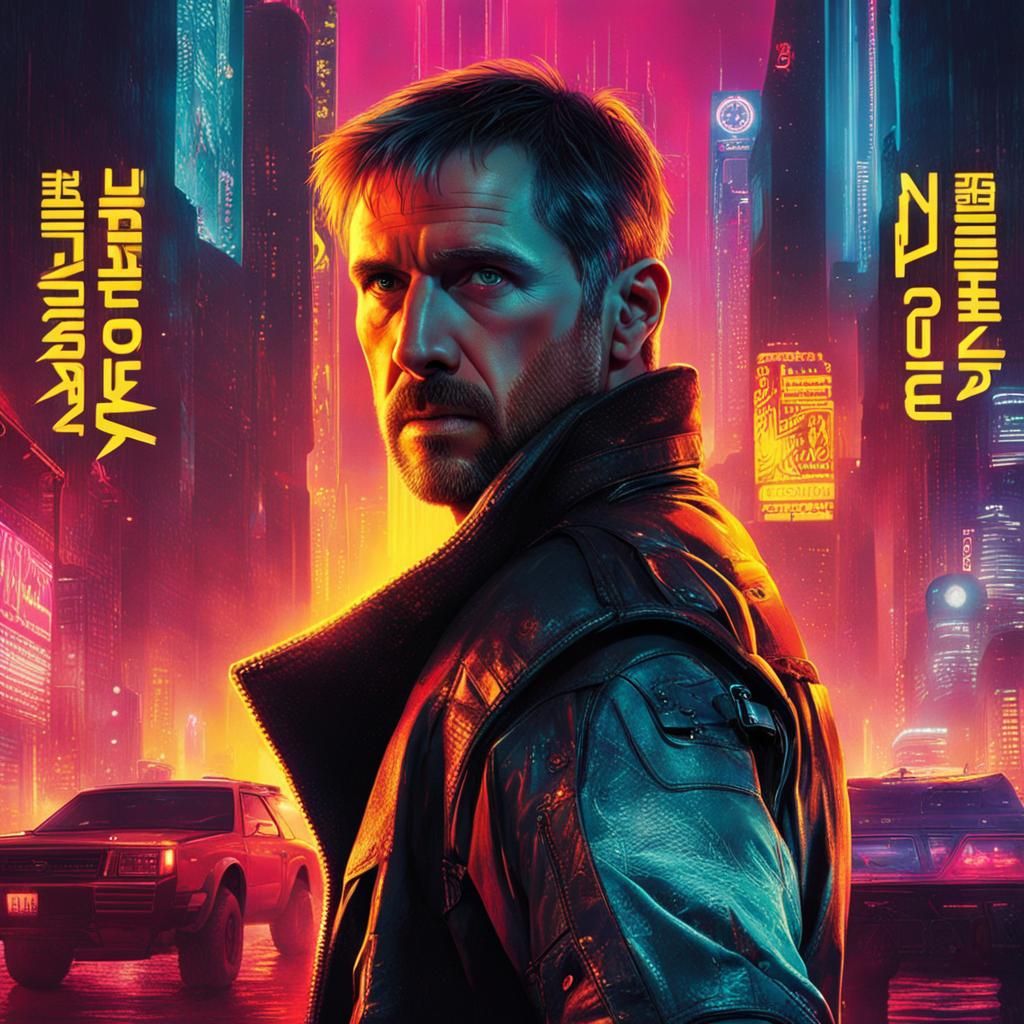 Happy New Year 2024 in Cyberpunk Movie Scene