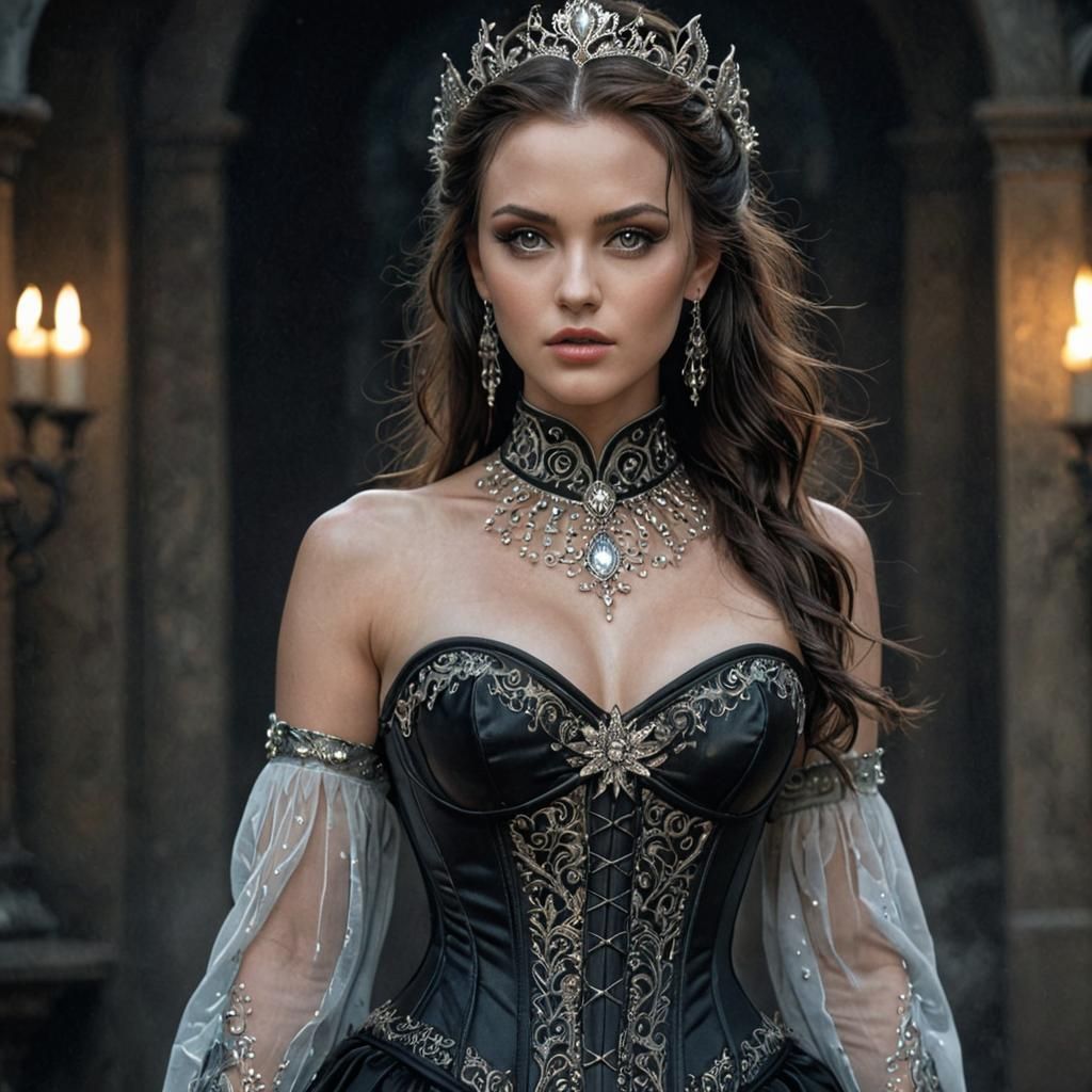 Ornate Corset: A Hyperrealistic Portrait in Gothic Style