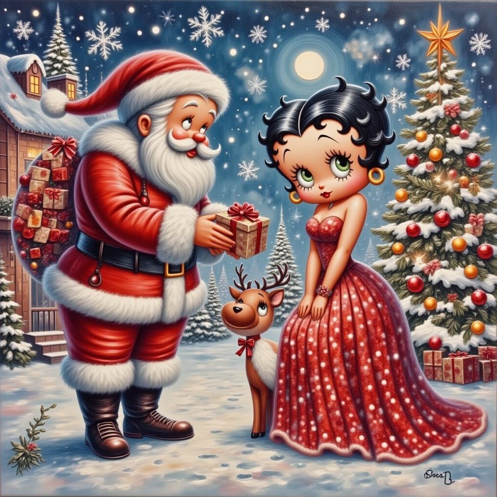 Betty meets Santa Claus