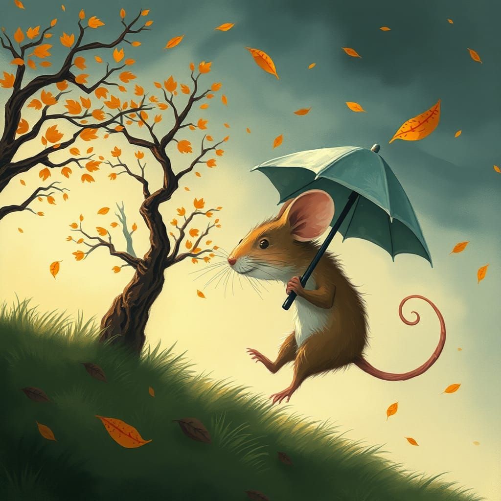 Mouse in a Storm: Storybook Illustration