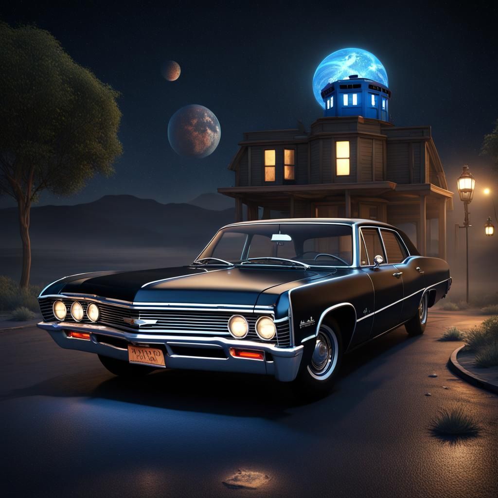 1967 Chevy Impala in a Galaxy, Matte Painting