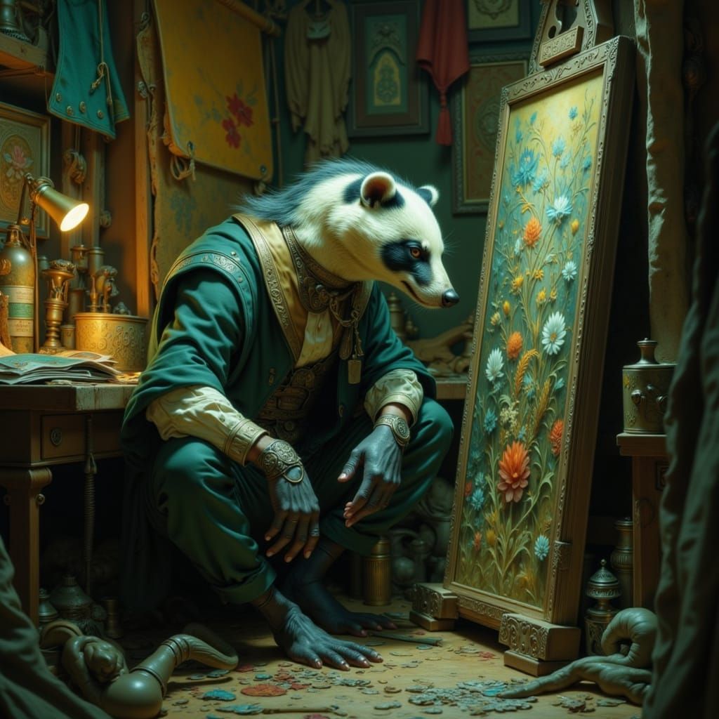 Badger Artist's Secret Studio in Hyperrealistic 3D