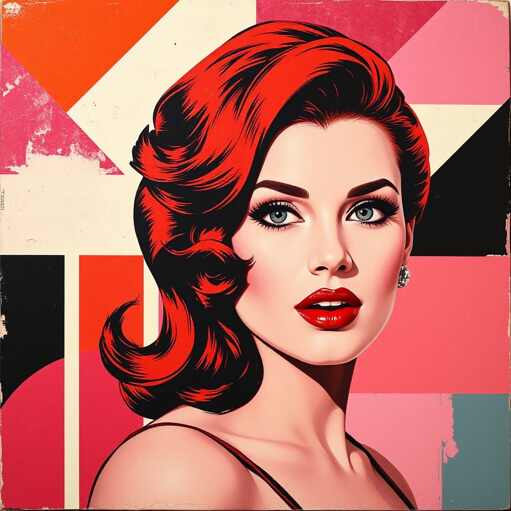 Pop Art Portrait of a Confident Woman
