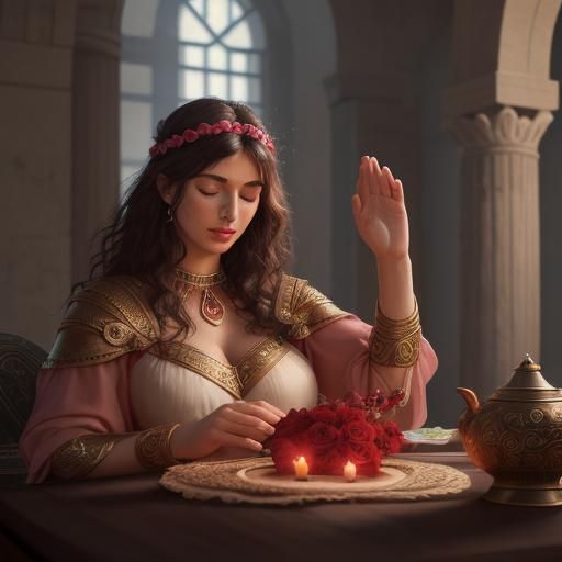 Ancient Greek Love Altar Prayer, Hyperrealistic Detail