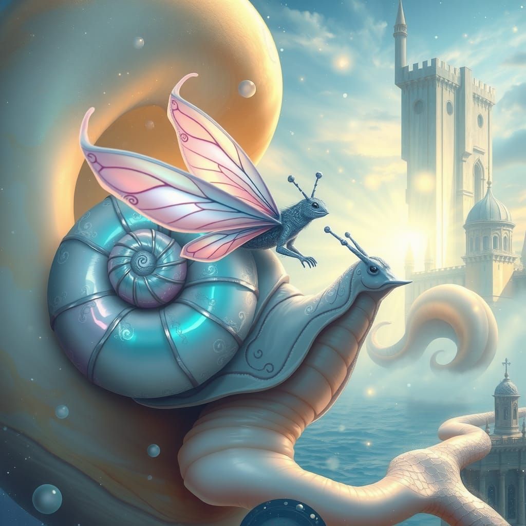 Luminous Snail Fairy Soaring to Crystal Castle