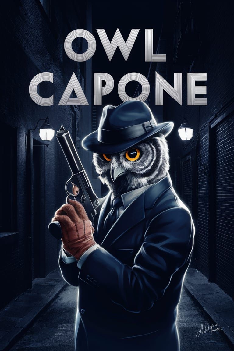 Owl Capone: Mobster Owl in Art Deco Style