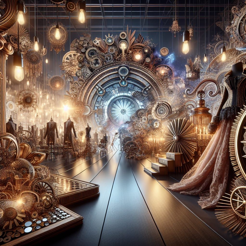 Steampunk Art Nouveau Masquerade in Space