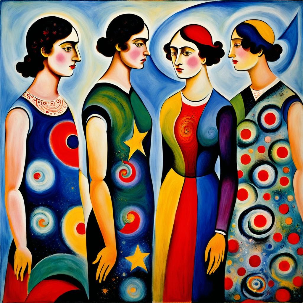 Abstract Nebulae and Stars, Naive Art Style