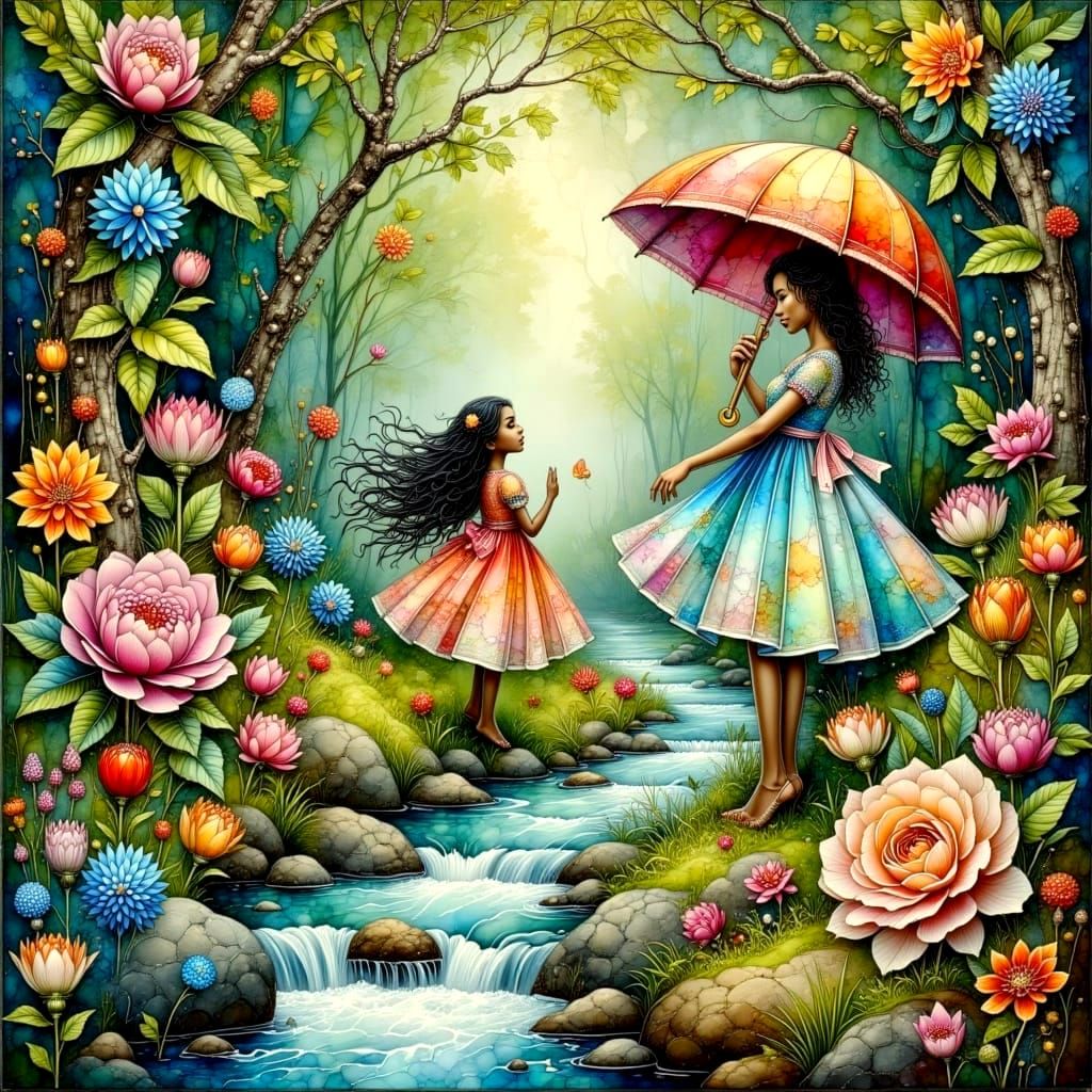 Children's Vibrant Nature Adventure in Pastel Colors