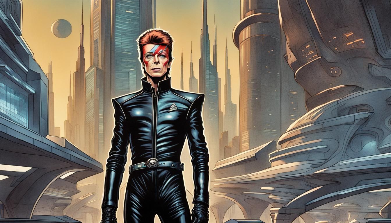 Futuristic Space Villain in Comic Book Style