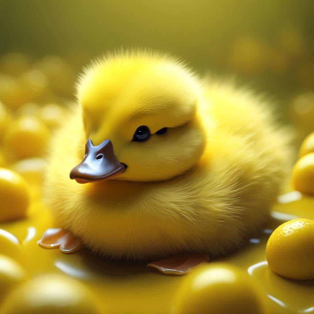 Cute Fluffy Duckling in Detailed Octane Render