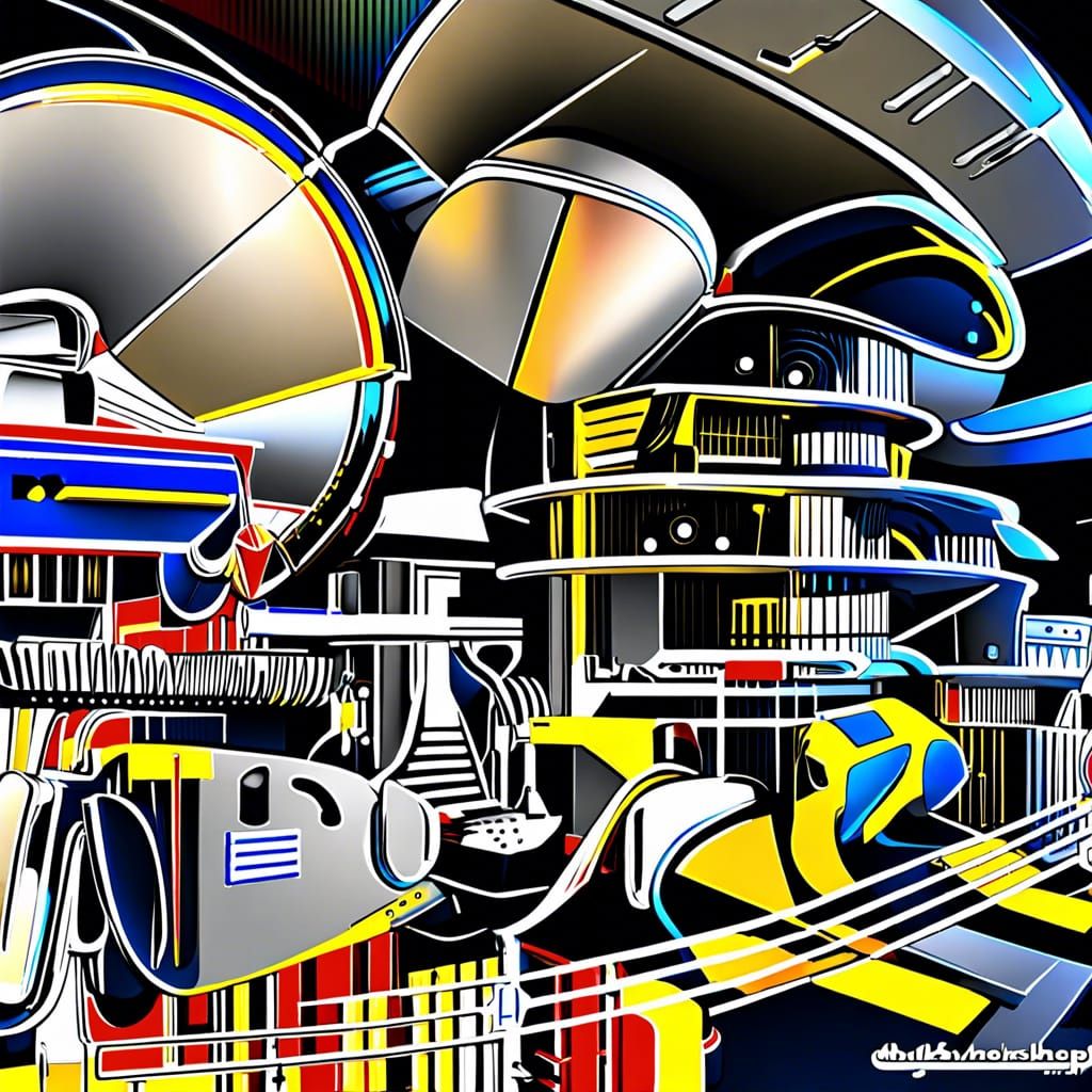 Futuristic Steampunk Workshop with Weird Tools