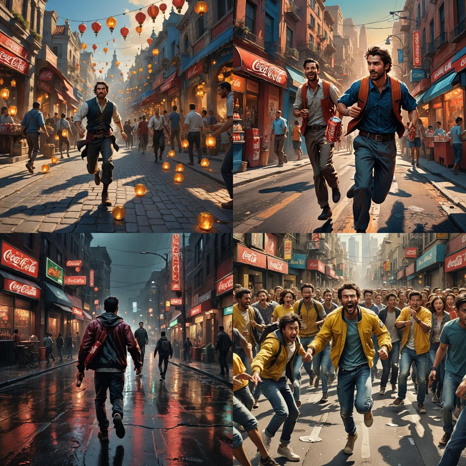 Man Runs with Stolen Coke: Hyperrealistic Art