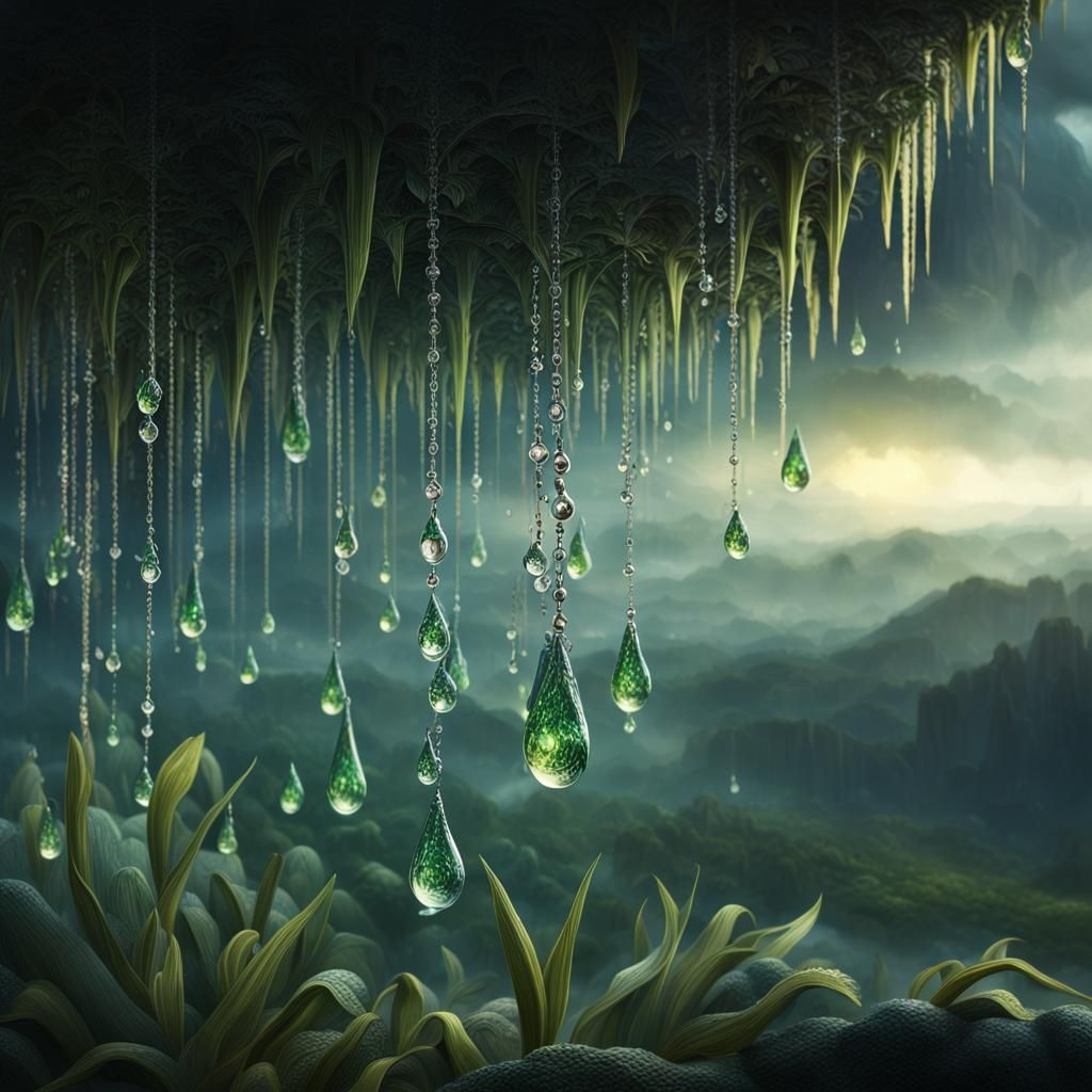 Epic Dew Drops: Digital Matte Painting