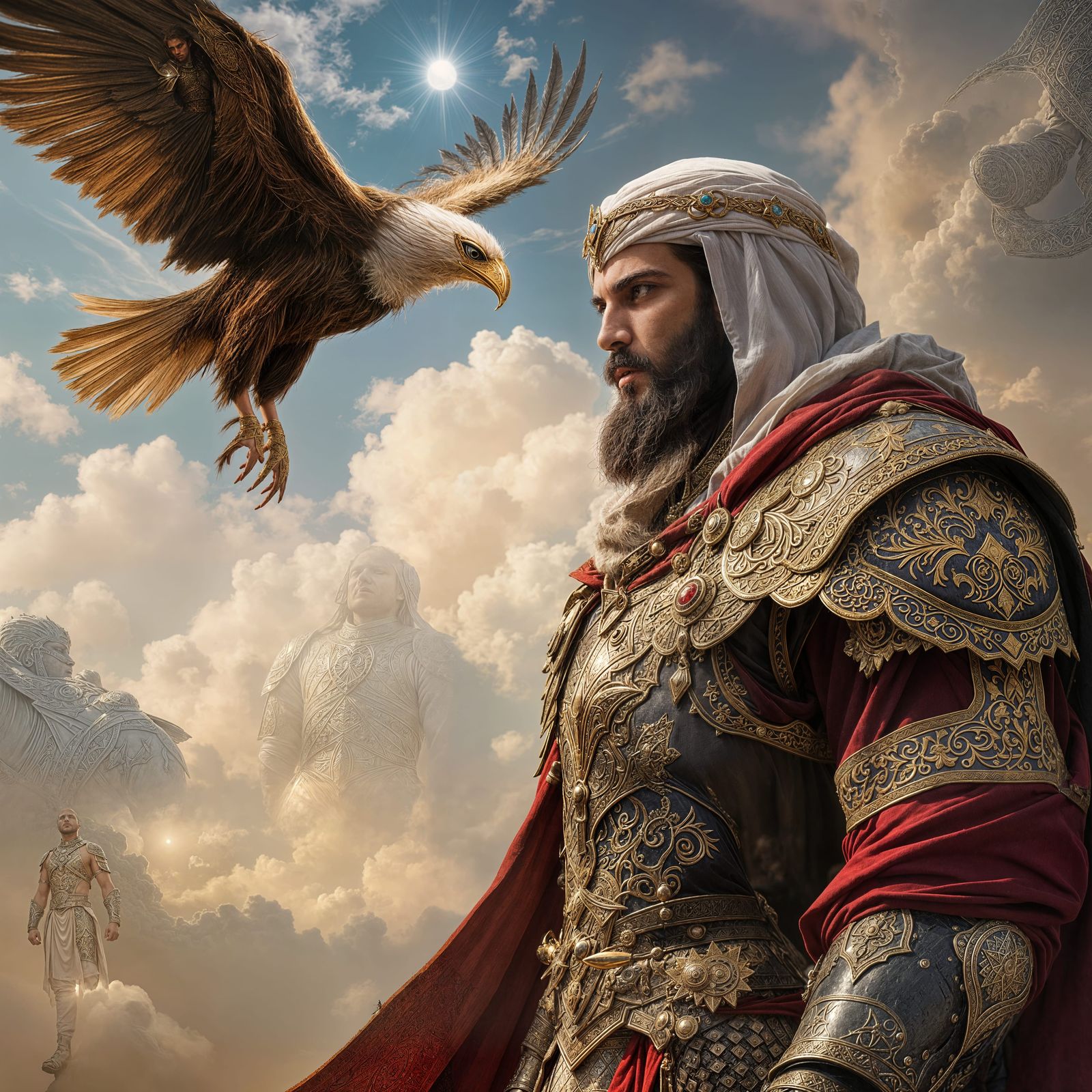 Islamic Warrior Contemplates Battle Armor