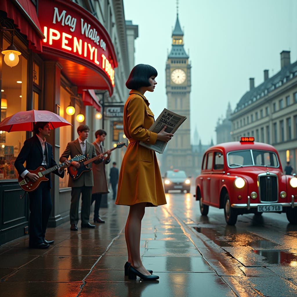 1960s London Street Scene Inspired by Syd Mead