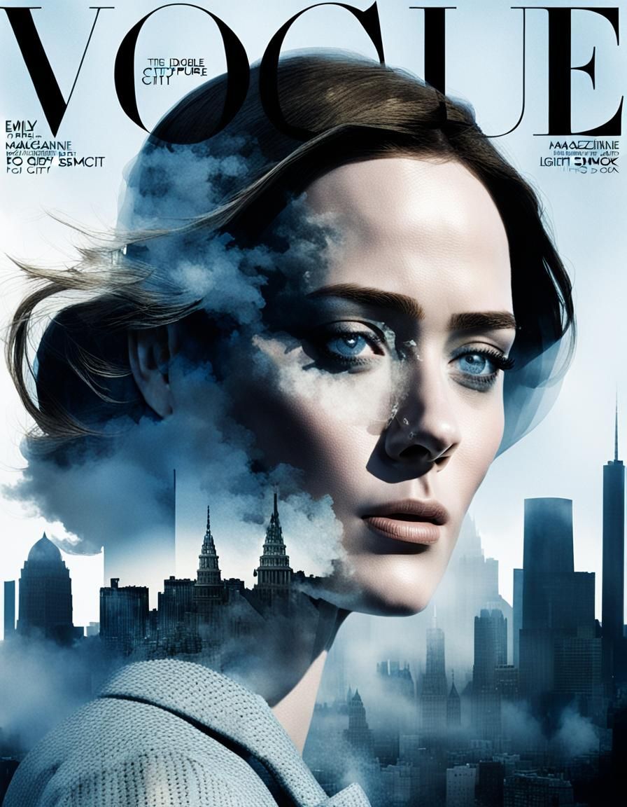 Emily Blunt Vogue Cover: Double Exposure Cityscape
