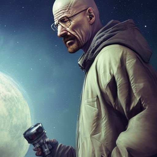 Walter White on the Moon: Hyperdetailed Fantasy Art