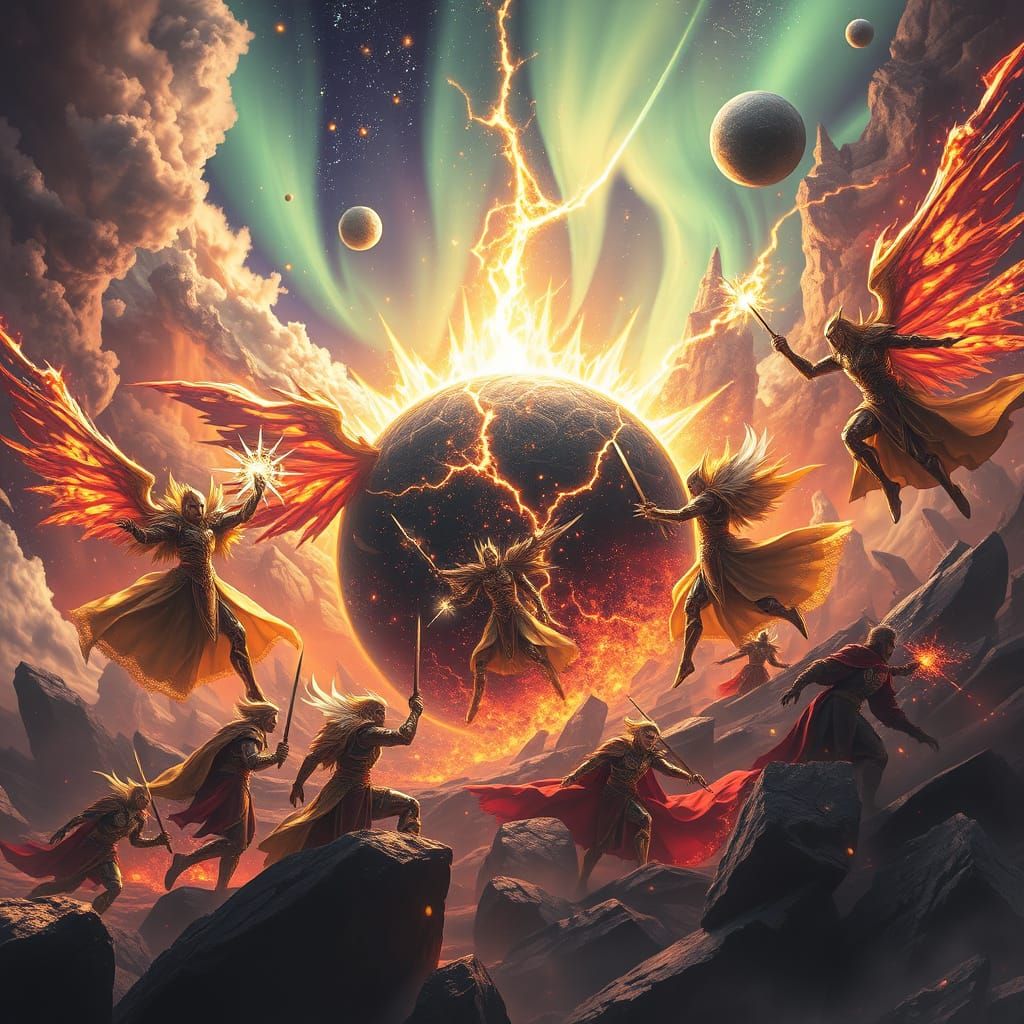 Epic Clash of Light and Darkness in a Fractured Cosmic Realm