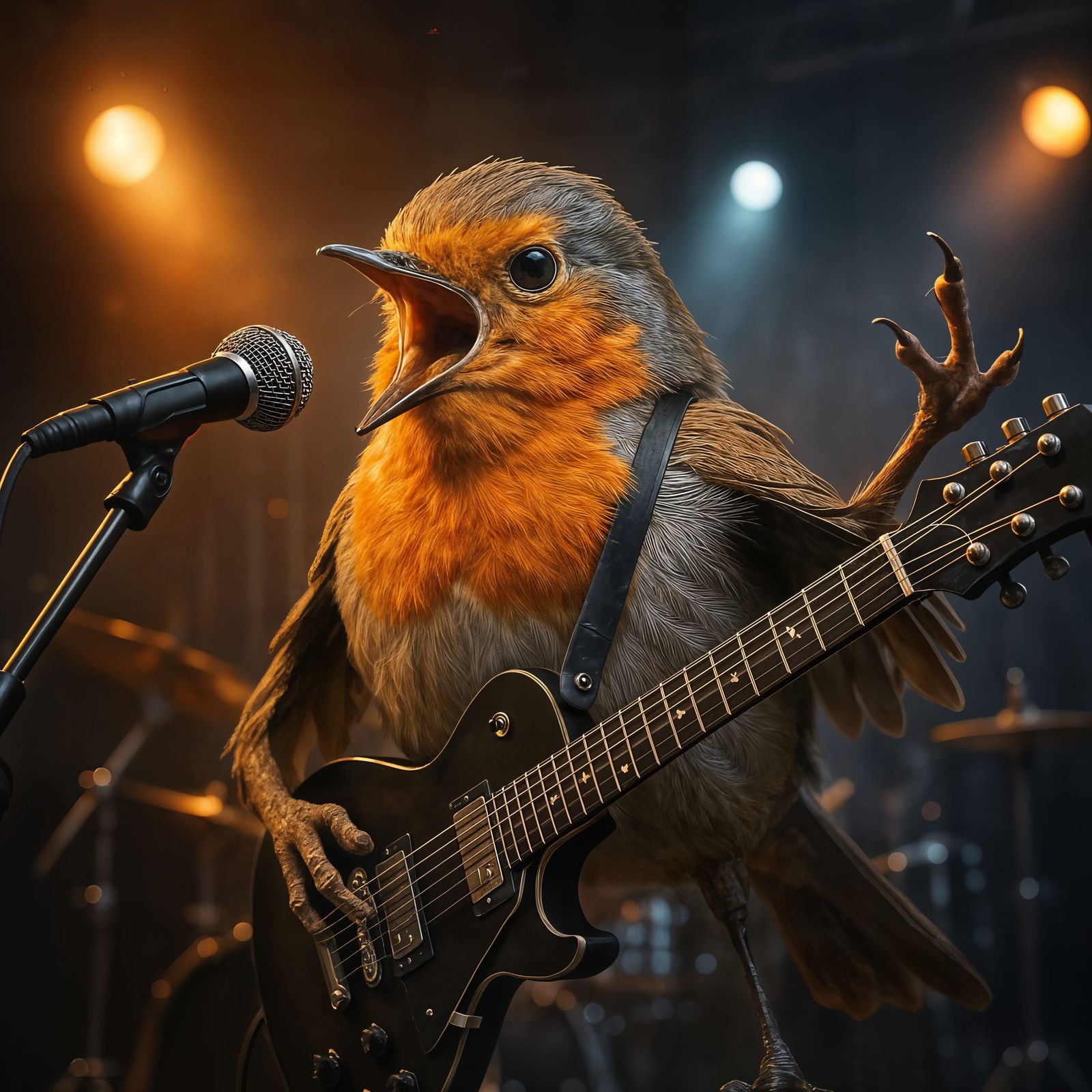 CGI Robin Bird Rocks Out On Stage