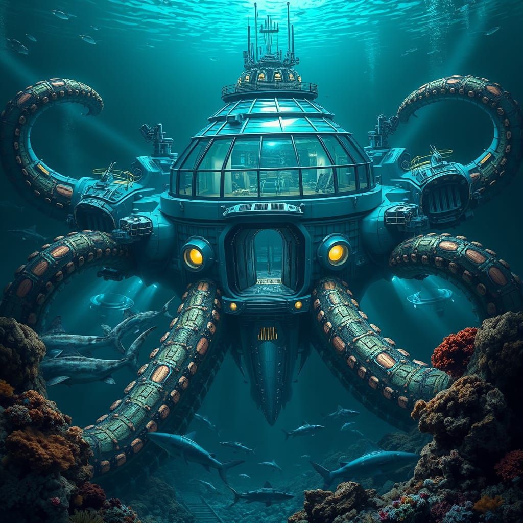 Abyssal Command Center: Mechanical Octopus Lair