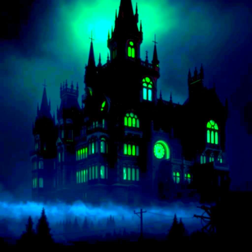 Steampunk Haunted Mansion in Victorian Gothic Splendor