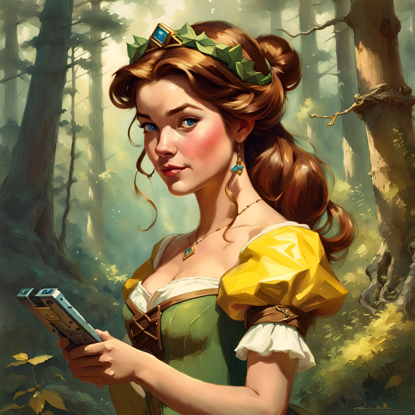 Princess Belle as Link in Renaissance Style