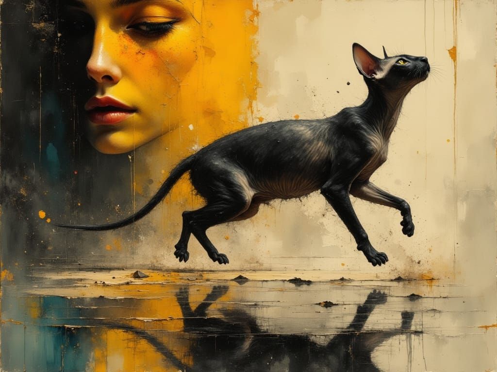 "Golden ratio composition featuring a dynamic and elegant Sp...