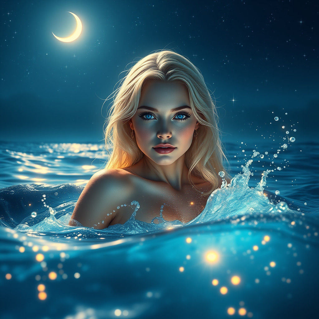 Bioluminescent Ocean Swim: Dreamlike Digital Art