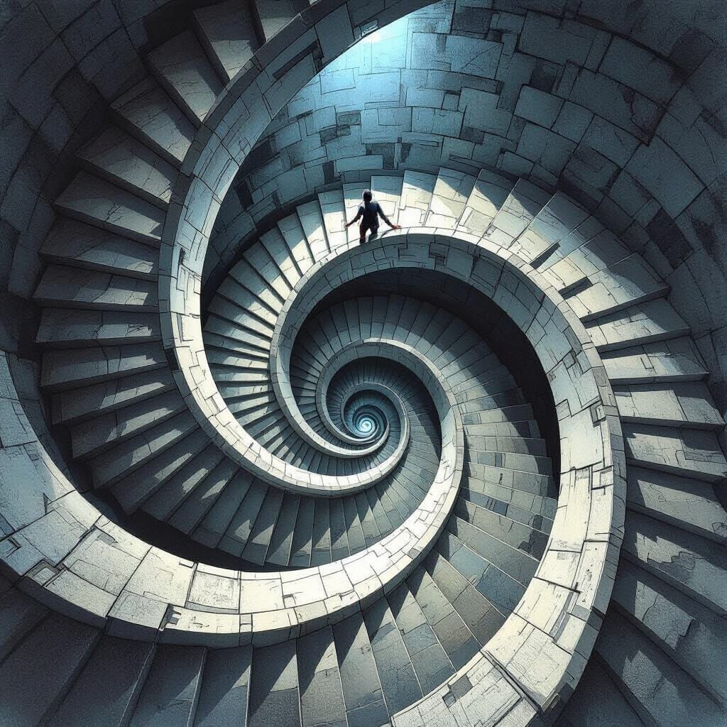 Impossible Escher Staircase with Vertigo Effect