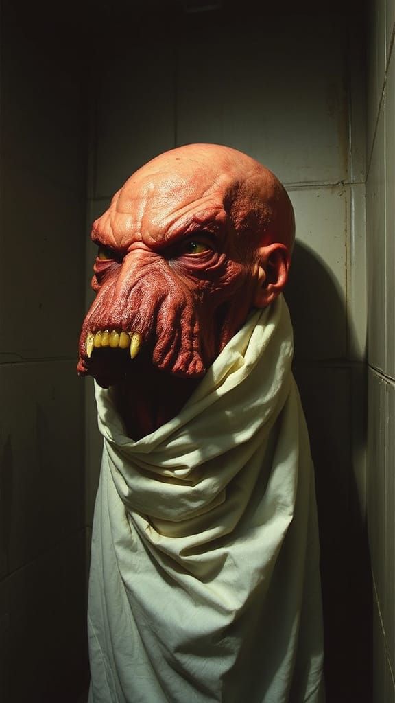 Deformed Monster in Francis Bacon's Expressionist Style