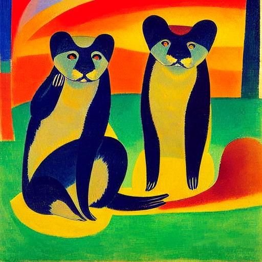 Expressive Otters in Fauvist Style