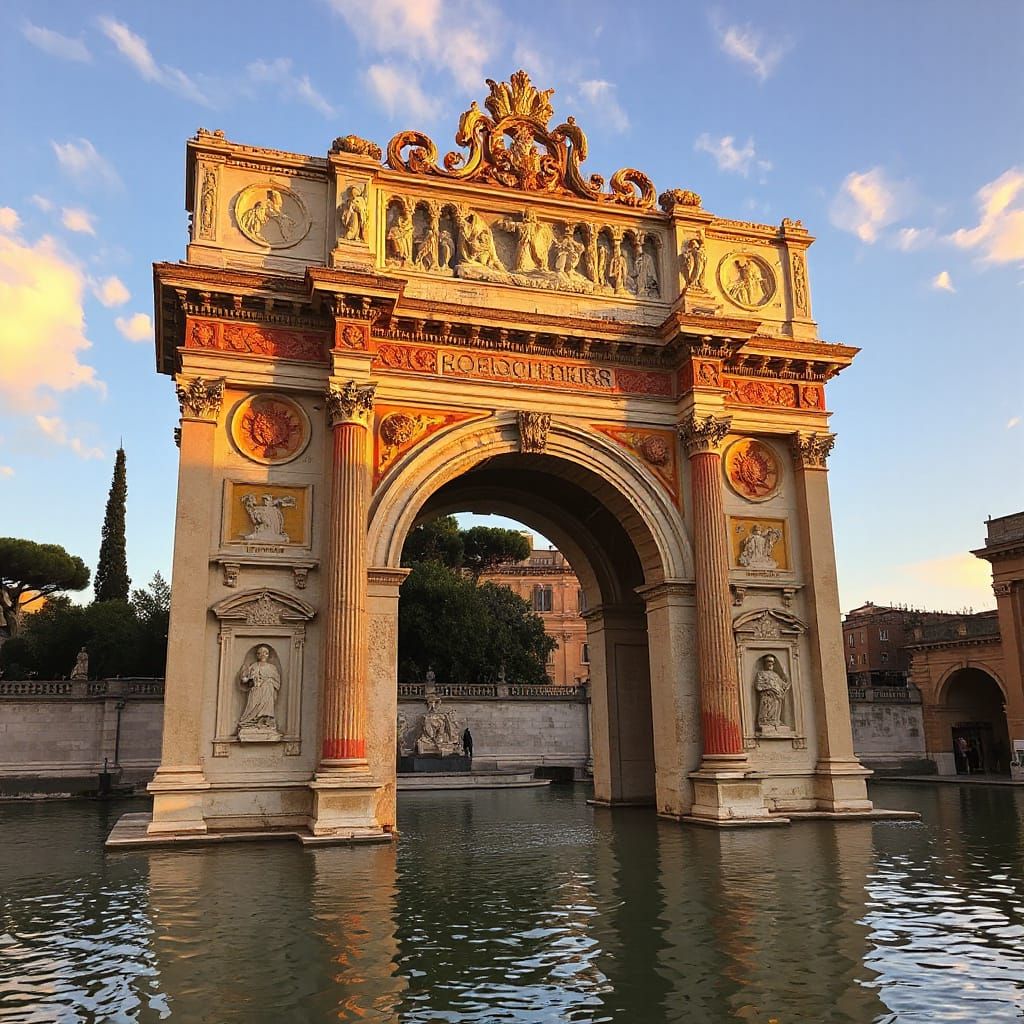 Rococo Arch of Constantine Restored with Renaissance Motifs