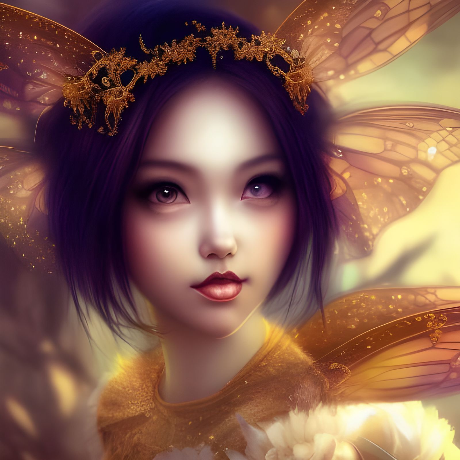 Beautiful Faerie Princess Portrait in Hyper-Realistic Style