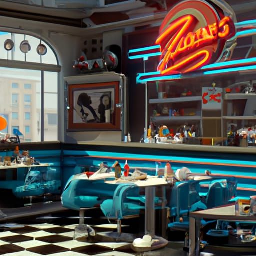 1950s Diner Concept Art in 8K Resolution