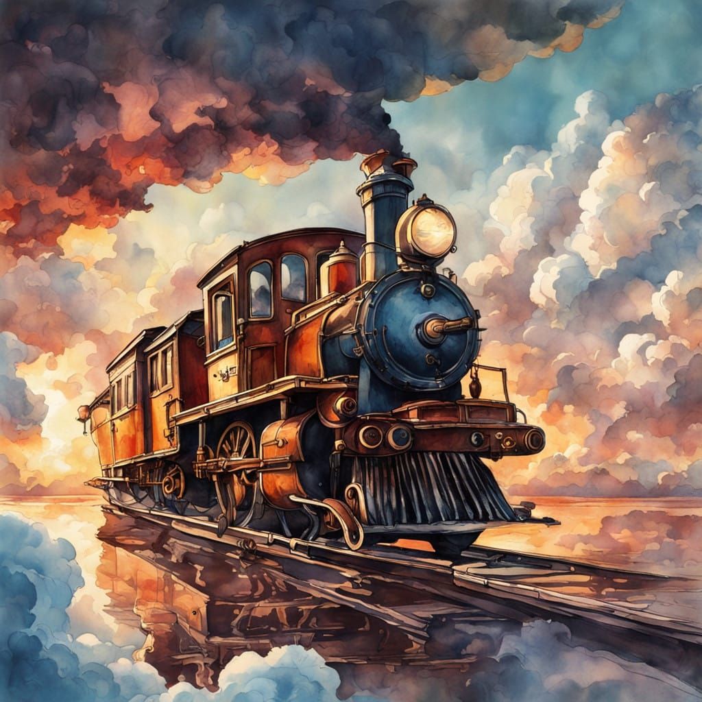 Vibrant Cloudscapes: Boats in Elysium