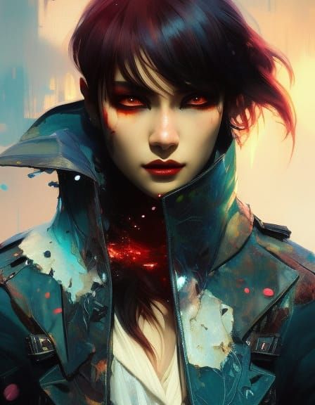 Vampire Demon in Ruined City, Textured Speedpaint