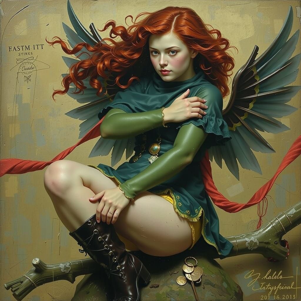 Abstract Swirling Red Forms