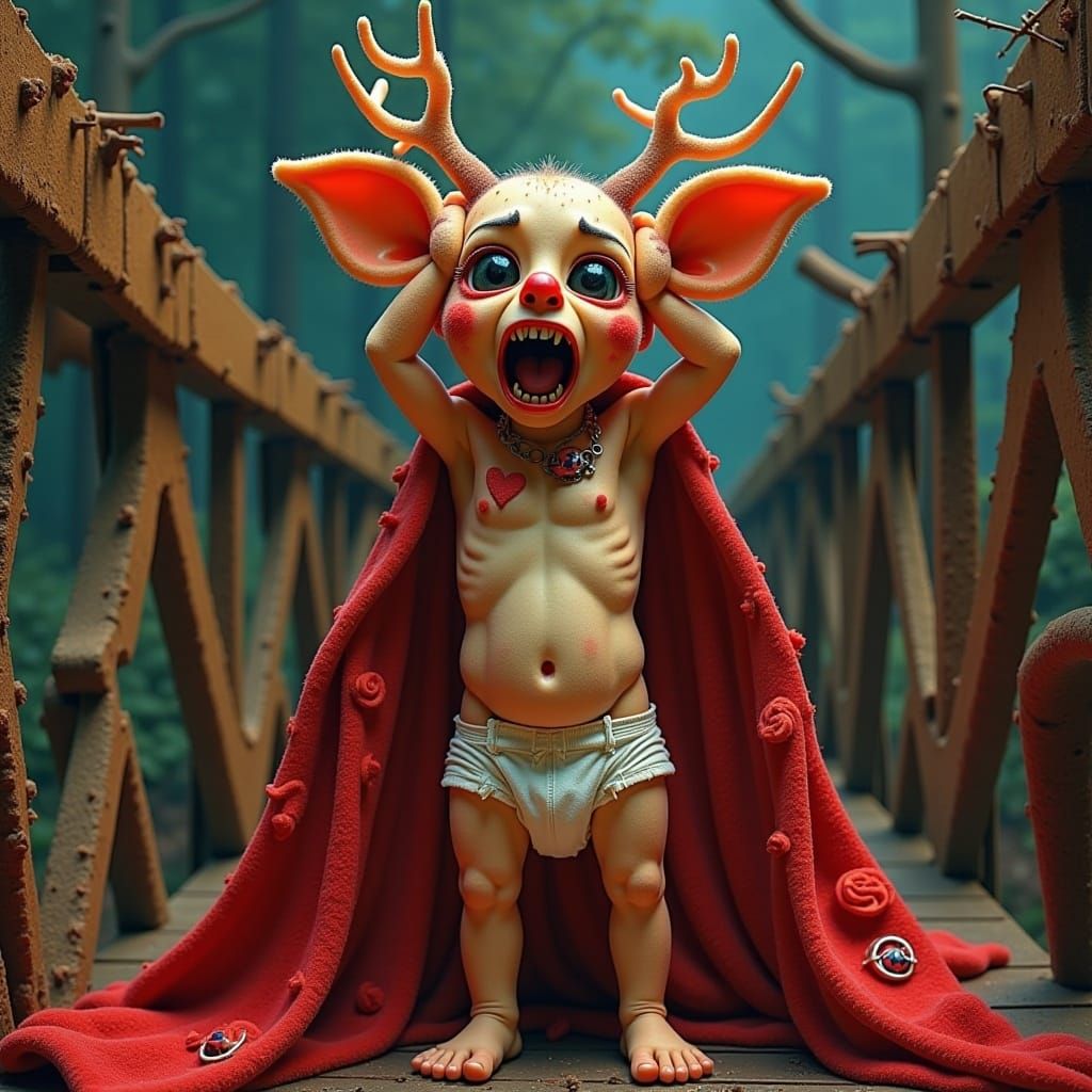 Emotive Anthropomorphic Figure Inspired by Munch and Burton