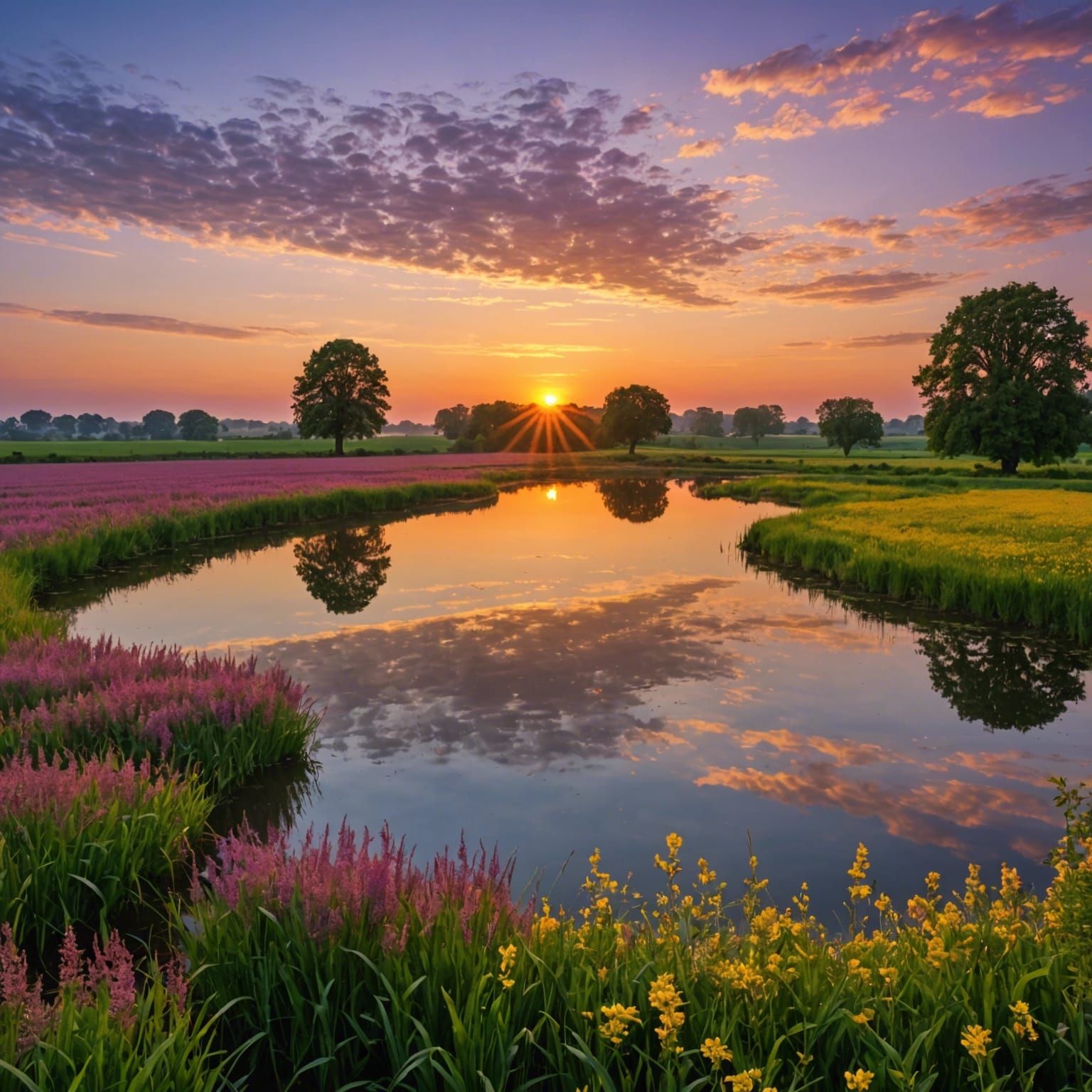 Sunset Lake Oil Painting by James Gurney