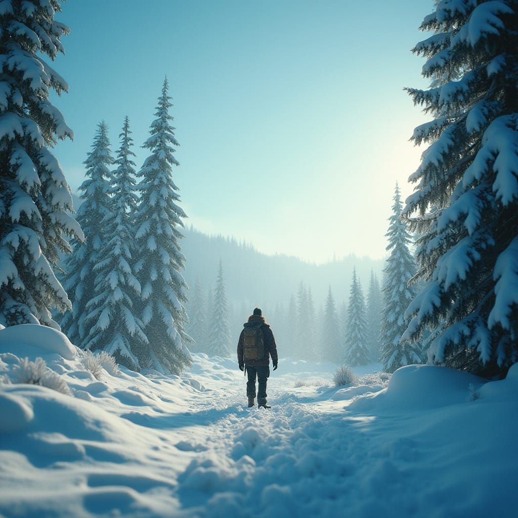 Serene Winter Landscape in Cinematic Style