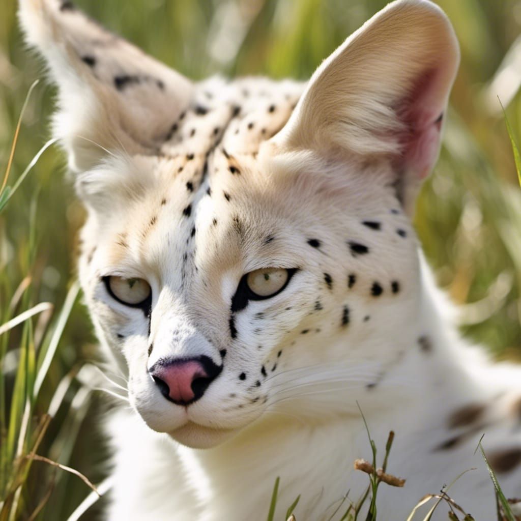 Fine-Tuned Model – Leucistic Serval 02 – 1:1 Format