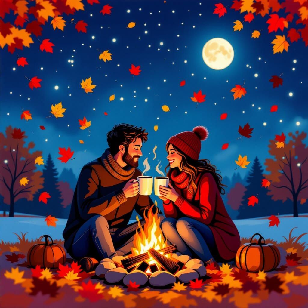 Cozy Autumn Bonfire Date Night Under the Stars