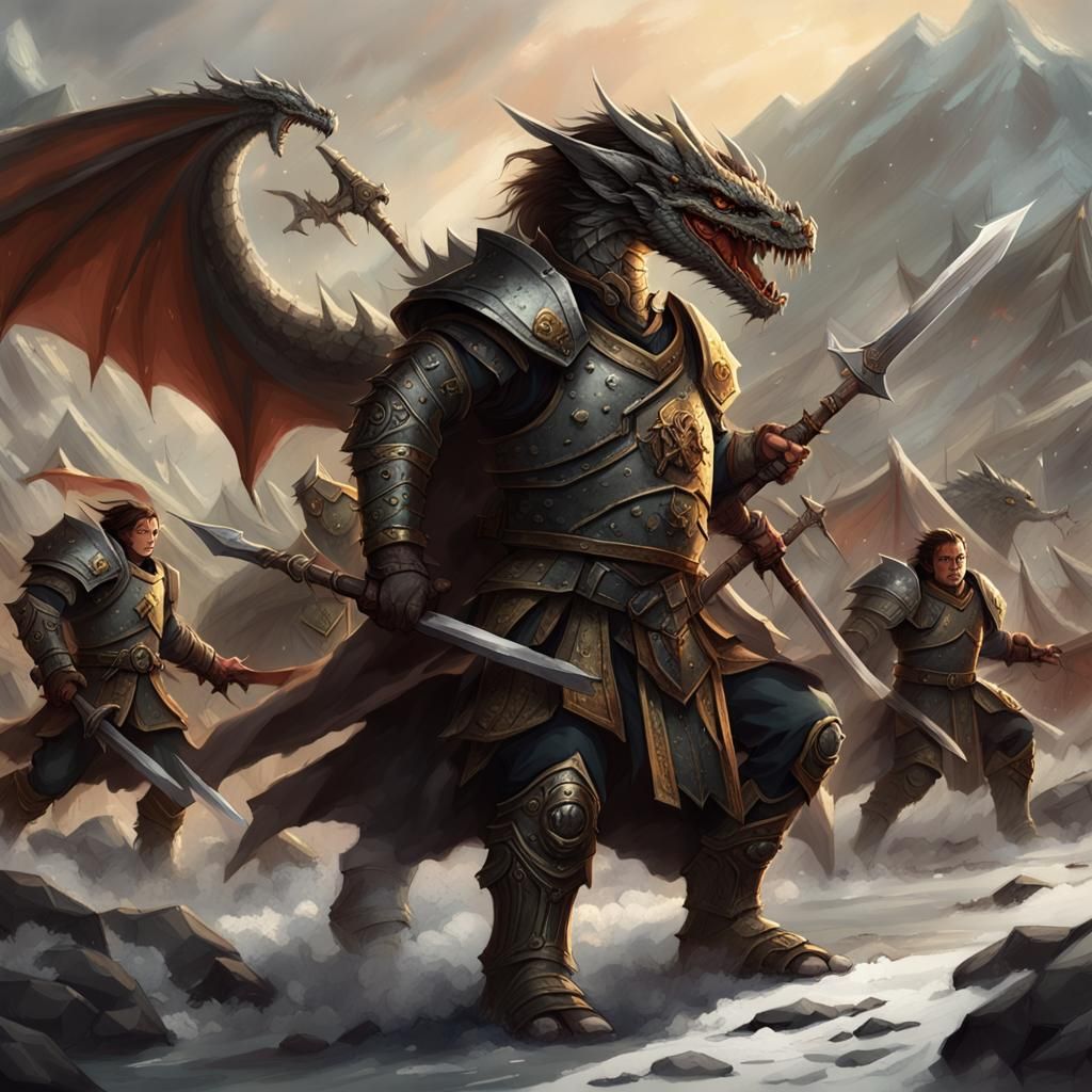 Dazzling Digital Painting of Fierce Halfling Warriors in Rom...
