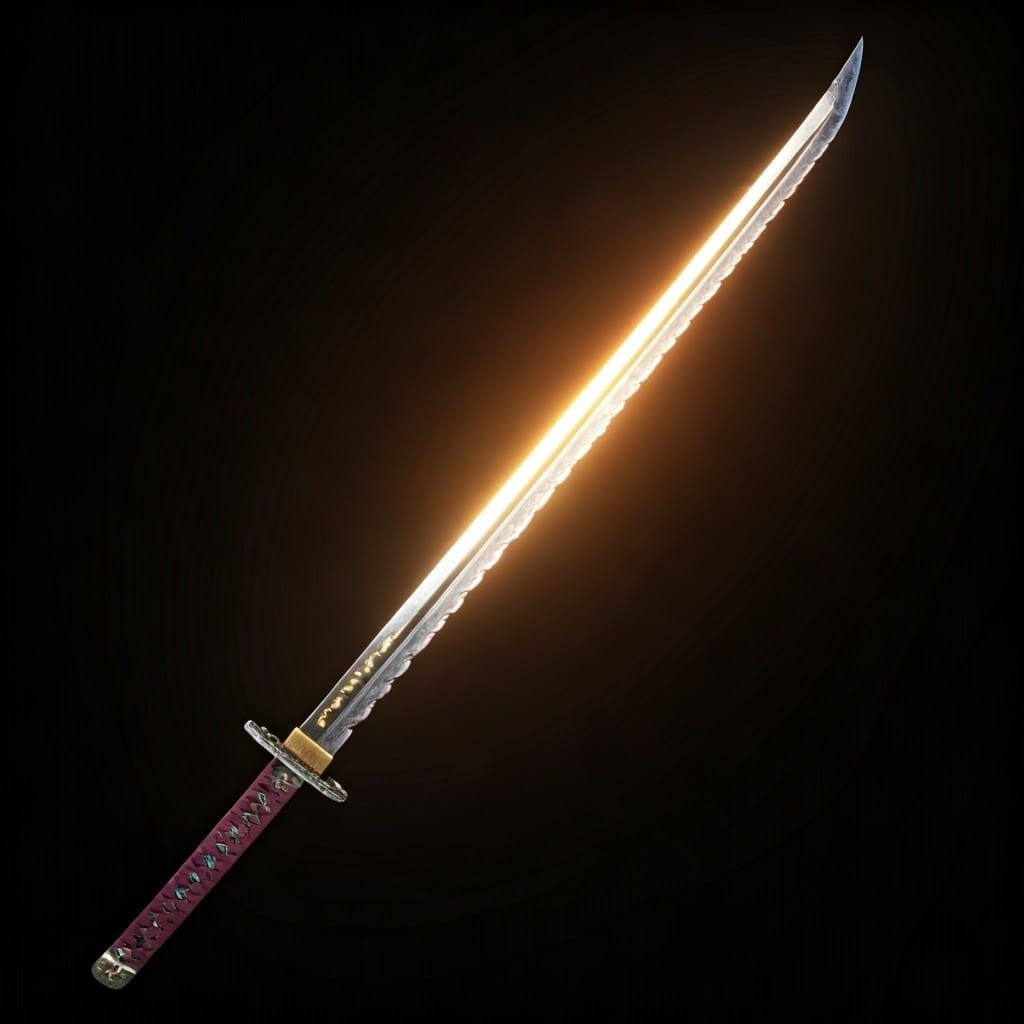 Colossal Katana Longsword with Intricate Hilt in 3D