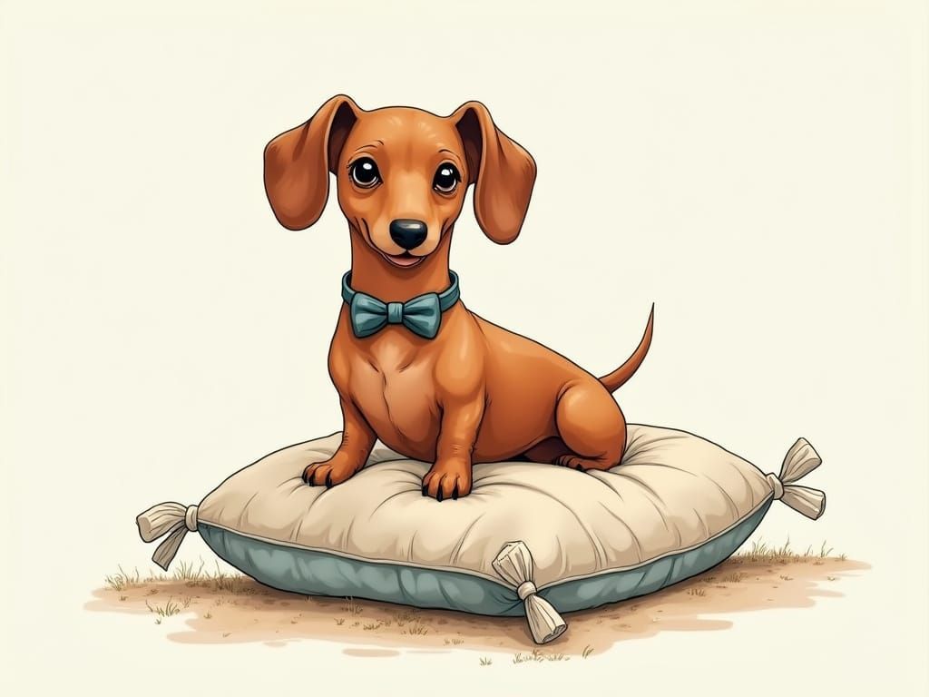 Dachshund in Beatrix Potter Style
