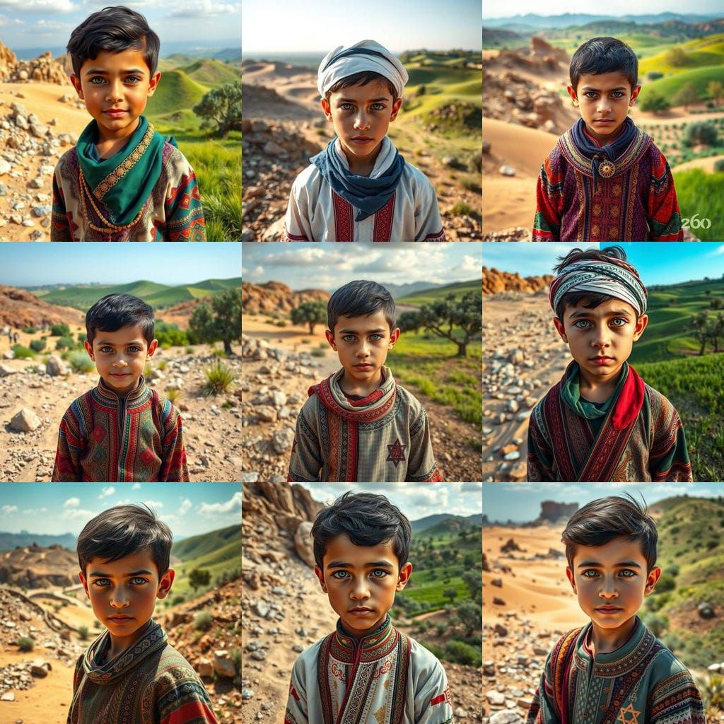 Young Boy Embracing Middle Eastern Heritage in Breathtaking ...