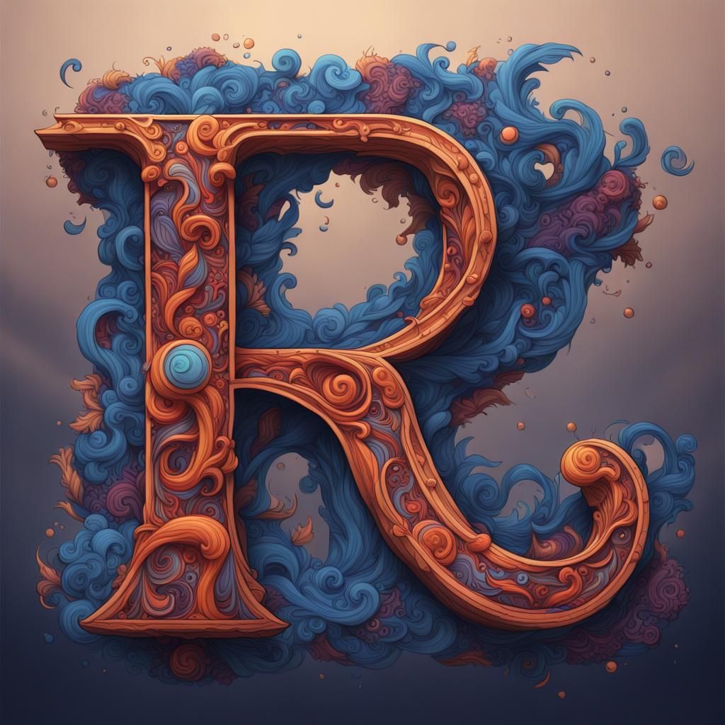 Intricate Doodle Art of the Letter R